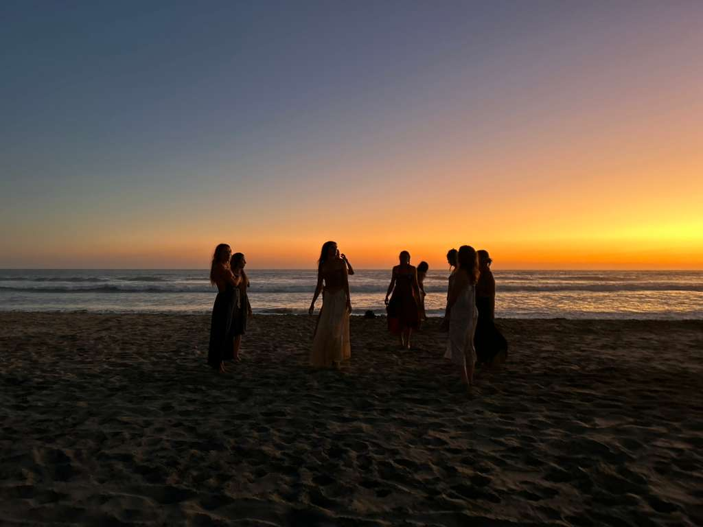 Intimacy and connection workshop retreat at sunset